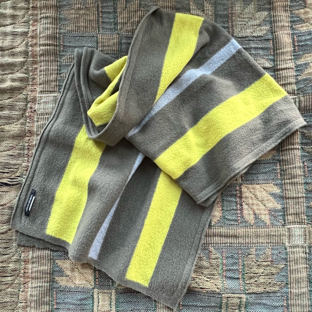 Striped Yellow and Gray Scarf